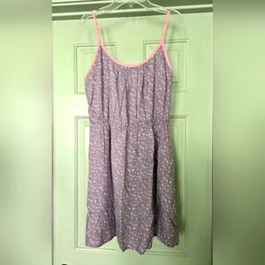 Mimi Chica Purple Ditsy Floral Mini Dress with Pink Accents NWOT